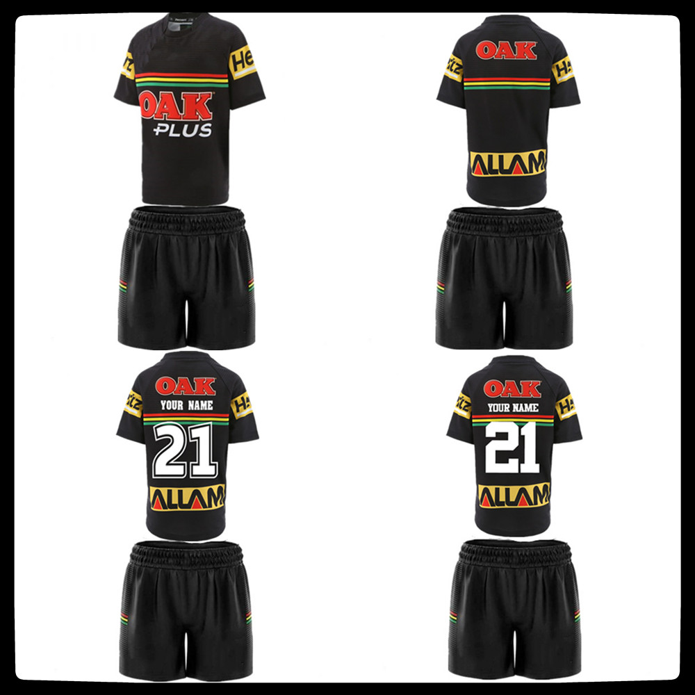 

PENRITH PANTHERS 2021 KIDS HOME RUGBY JERSEY 2021 KIDS HOME JERSEY Penrith Panthers Rugby TRAINING SHORTS size:16--20--26, Black