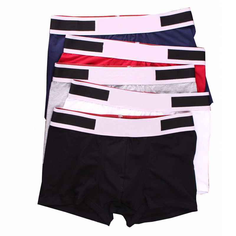 

Mens Luxury Underpants Home Textile High Quality Elastic Boxers Pure Cotton Breathable Underpant Men Durable Underwear, As pic