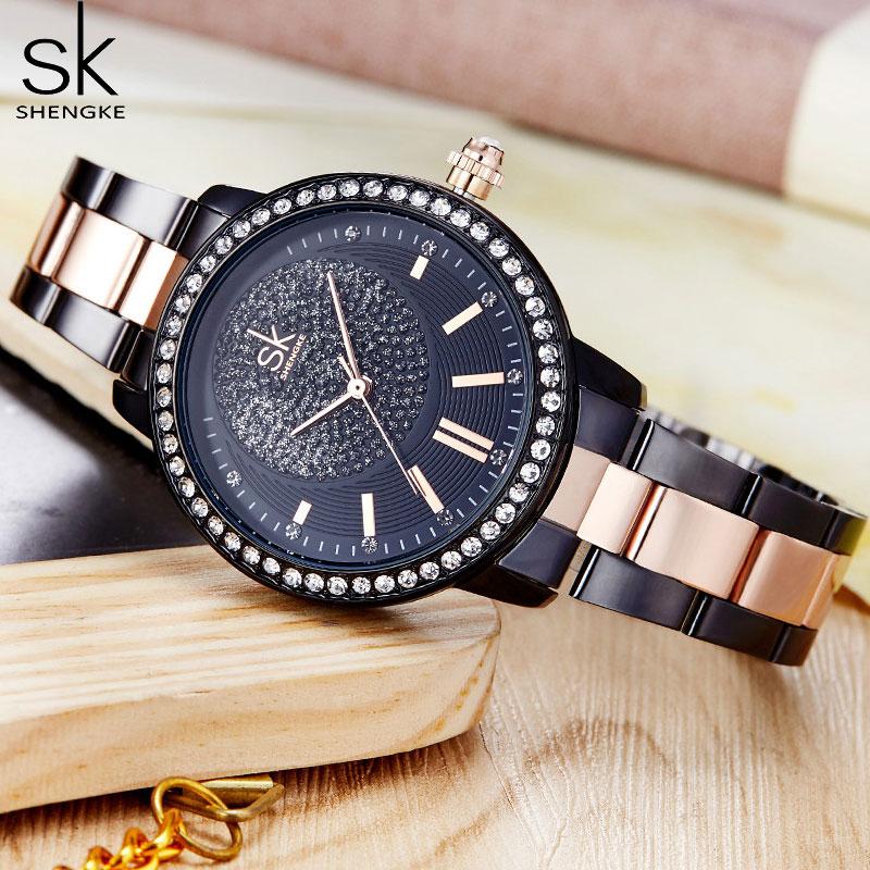 

Wristwatches Fashion Women's Diamond Watches Luxury Watch Quartz Ladies Crystal Female WristWatch Clock Relogio Feminino Drop, Sliver rose gold