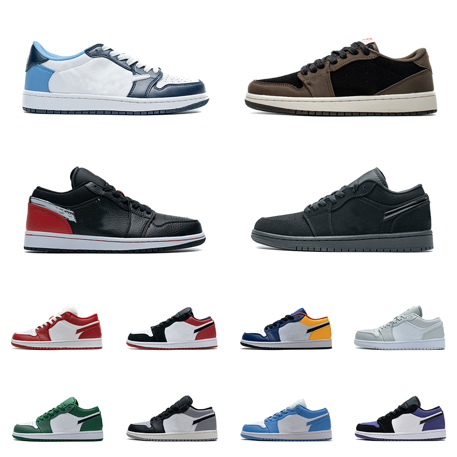 

White Camo 1s Basketball Shoes Low Metallic 1 University Blue Gold Paris Shadow Yellow Game Royal Smoke Grey Black Washed Denim Court Purple Pine Green UNC Sneakers, Shown