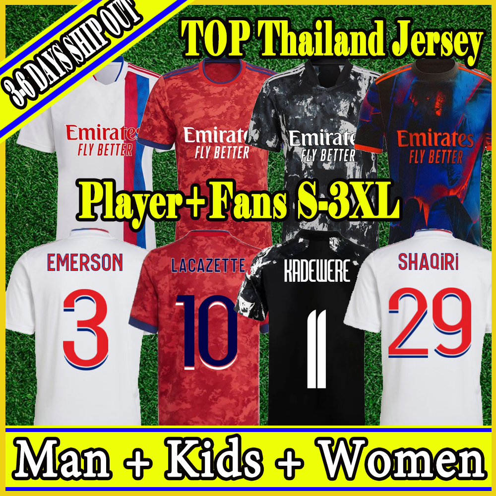 

21/22 Maillot Lyon 4th Fans Player version soccer jerseys L.PAQUETA 2021 Olympique Jersey Lyonnais Maillot de foot OL football shirts TRAORE men kid kit socks full set, 21-22-kids-away