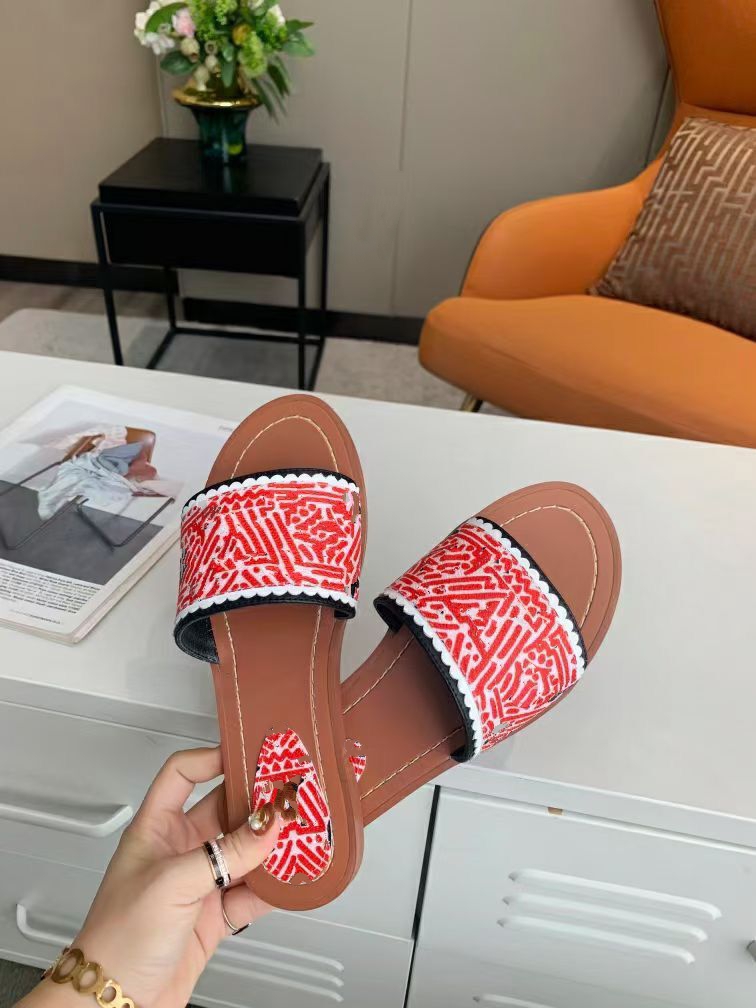 

Best Quality Women Designer Shoes Slide Summer Fashion Wide Flat Slippery With Women's Flip Flop size 35-42 MJK001