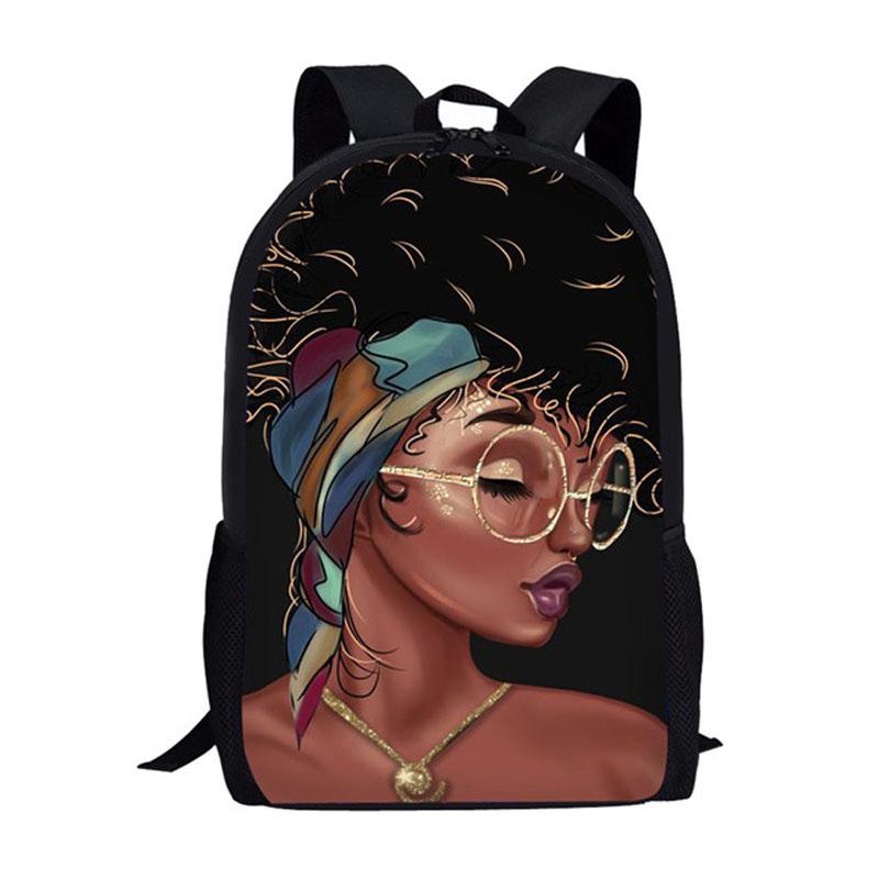 

Black African Girl Print Kids Backpack Boys Girls School Bag 16 Inch Primary Student Bookbags Back To Satchecl Schoolbag Bags