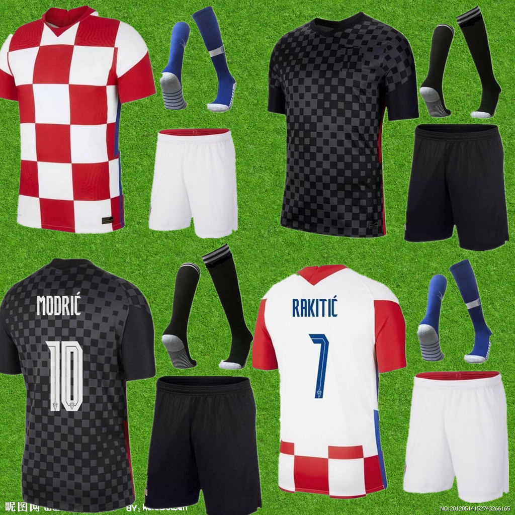 

kids 2021 Designed for home adult kit + Socks Soccer Jersey MODRIC PERISIC RAKITIC MANDZUKIC SRNA KOVACIC Red KALINIC Hrvatska Football Shirt, Black