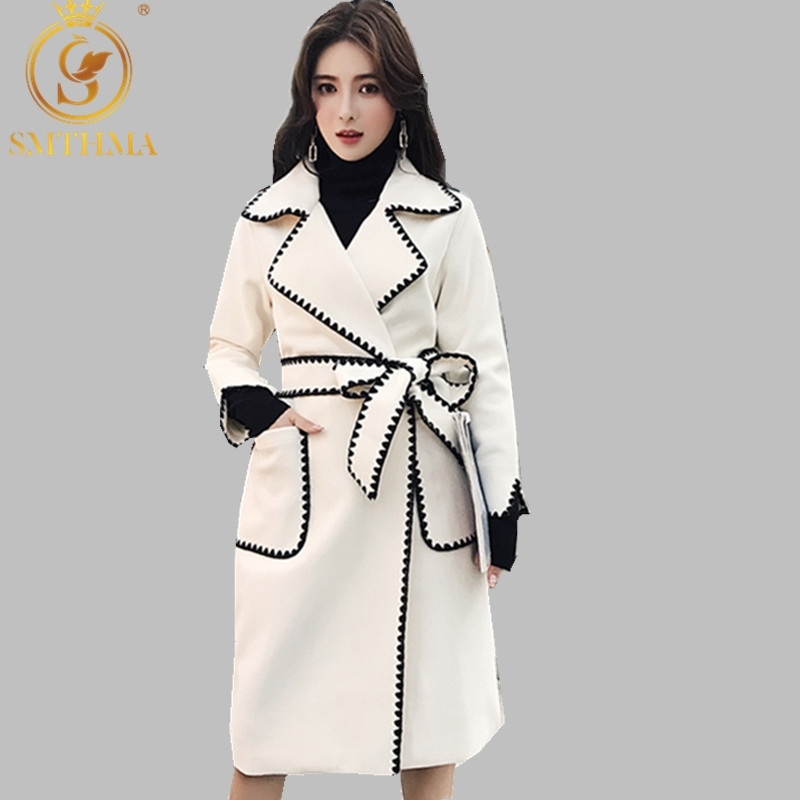 

Woman Wool Coat High Quality Winter Jacket Women Slim Woolen Long Cashmere Coats Cardigan Jackets Elegant Blend 210520, Picture color