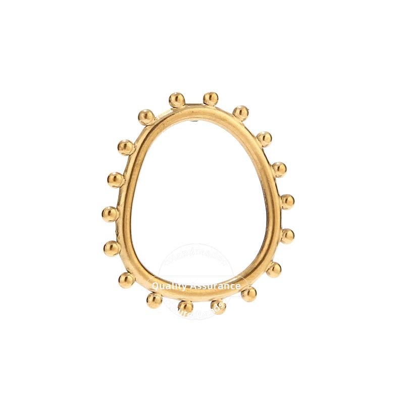 

Charms 5pcs Stainless Steel Gold Irregular Loop Charm Pendants For DIY Necklace Jewelry Handmade Crafts Sold By Lots, Bronze;silver