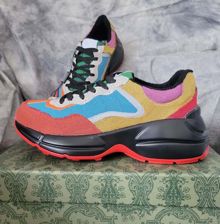 

High Quality leather sneaker Men Women shoes with Strawberry wave mouth Tiger Web print Vintage Trainer home011 01, Box