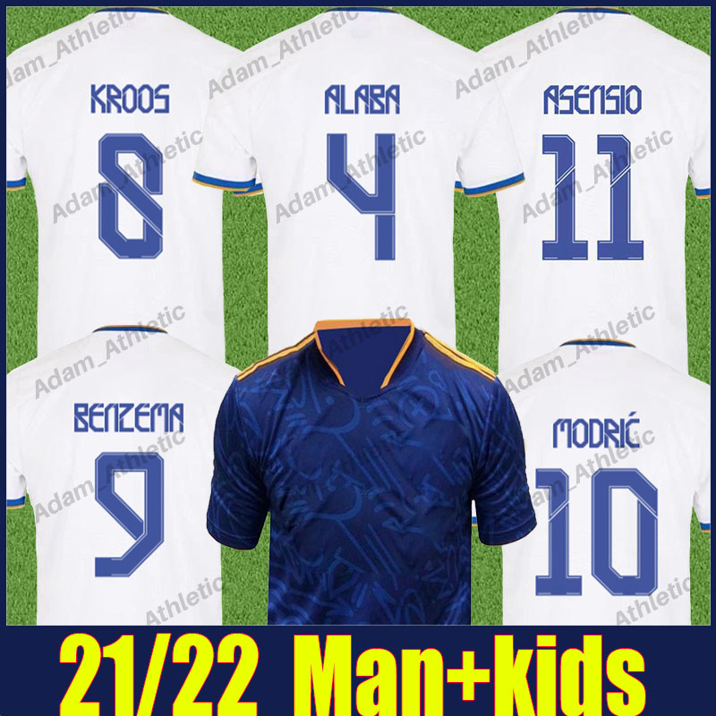 

Real Madrid soccer jerseys player version ASENSIO MODRIC BENZEMA football shirts KROOS VALVERDE MARCELO ALABA jersey ISCO R.VARANE HAZARD VINI JR. man kids kit 2021/22, 21-22 away