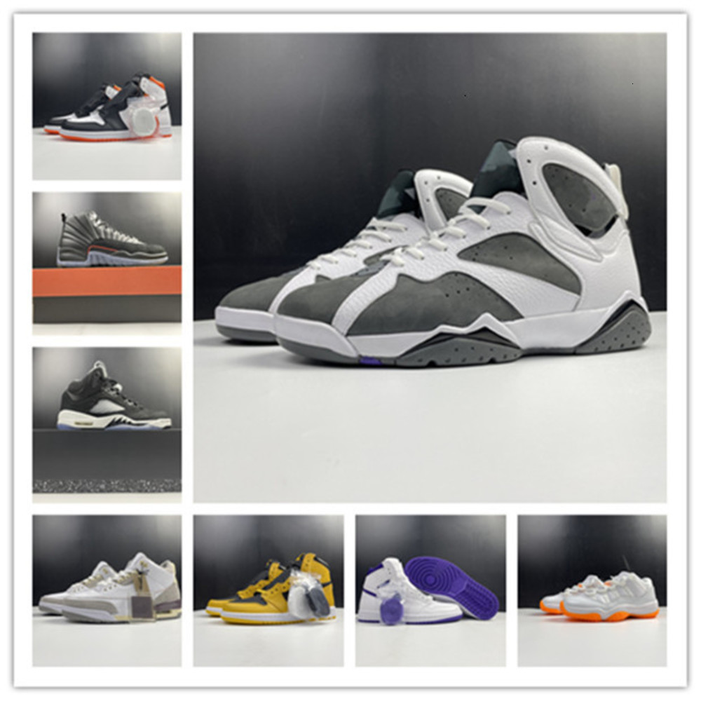 

basketball shoes 7 Flint 1 Pollen Maniere Court Purple 5 low Men trainers sports Sneakers top quality with box size 7-13