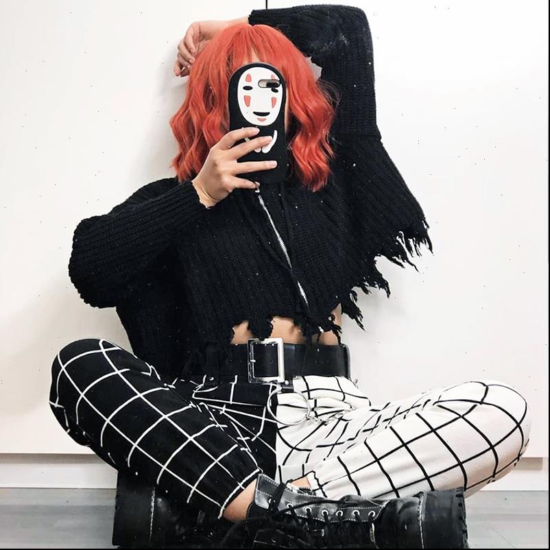 

womens capris summer korea bf street hip hop plaid pants fun female personality large size vintage checkerboard print couple full, Black;white
