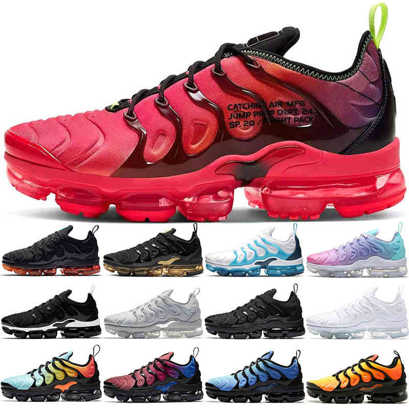 

TN Plus Men Women Running Shoes Triple Black White DMP Sunset Hyper Red Blue Volt South Beach Mens womens Trainers Sports Sneakers