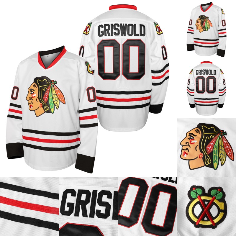 

Mens Clark Griswold #00 National Lampoon's Christmas Vacation Movie Ice Hockey Jersey White S-XXXL In Stock Fast Shipping