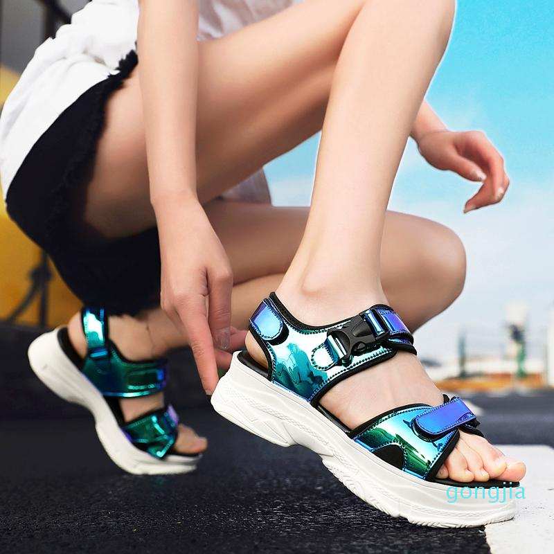 

Hot Sales-Dress Shoes Sexy Open-toed Women Sport Sandals Wedge Hollow Out Outdoor Cool Platform Beach Summer 2021, Pink