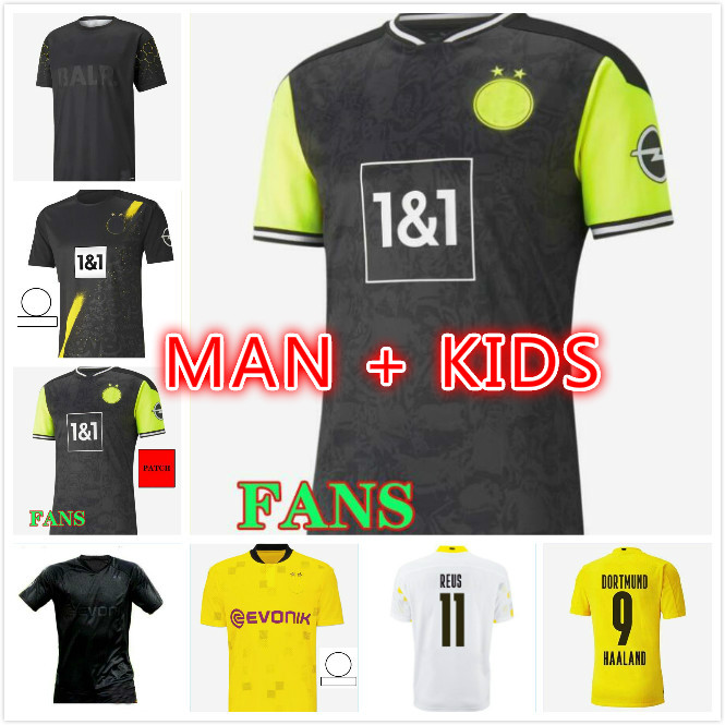 

player version 20 21 dortmund Limited Edition soccer jersey HAALAND REUS Borussia 110th 2021 football uniforms BELLINGHAM SANCHO HUMMELS BRA, Black;yellow