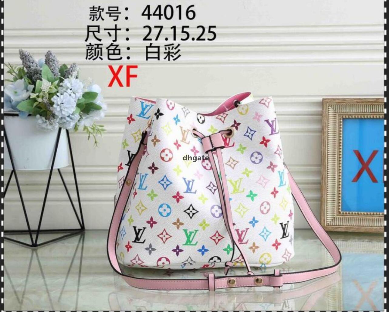 

32 LV LOUIS 1 VITTON Sturdy Stylish Bucket Bag Coated Iconic Shape Drawstring Closure Women Leather Crossbody Shoulder Bags, Red;black