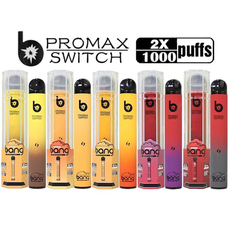 

Bang Pro Max A one-time Cigarettes Switch Disposable Vapes Pen Pod Device Kit Local 1000+1000 Puffs 2 IN 1 vape e Two kinds of color VS XXL
