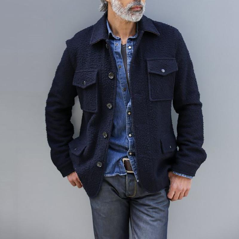 

Men's Jackets Men Coat Autumn Winter Middle East Retro Shirt Jacket Fashion Long Sleeve Lapel Coats Single Breasted Mens Outerwear, Black;brown