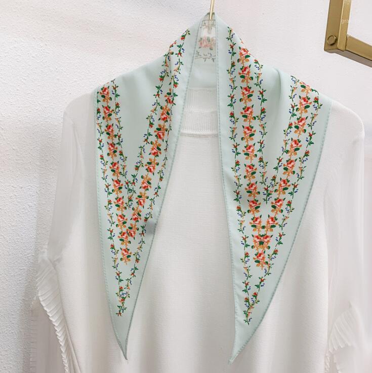 

Scarves Yishine High Quality Seasonal Women Soft Scarf Sweet Florals Prints Long Wraps Shawl For Girl Handkerchief Bag Decor, Blue;gray