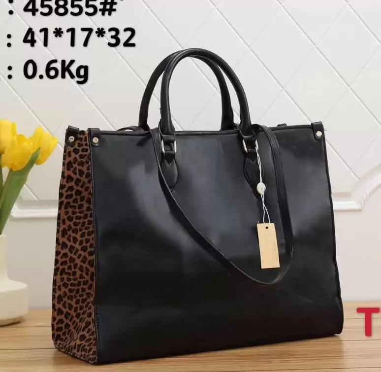 

new high quality fashion print leopard embossed shoulder bag designer handbags Ladies handbag women shop bags wallet, Brown