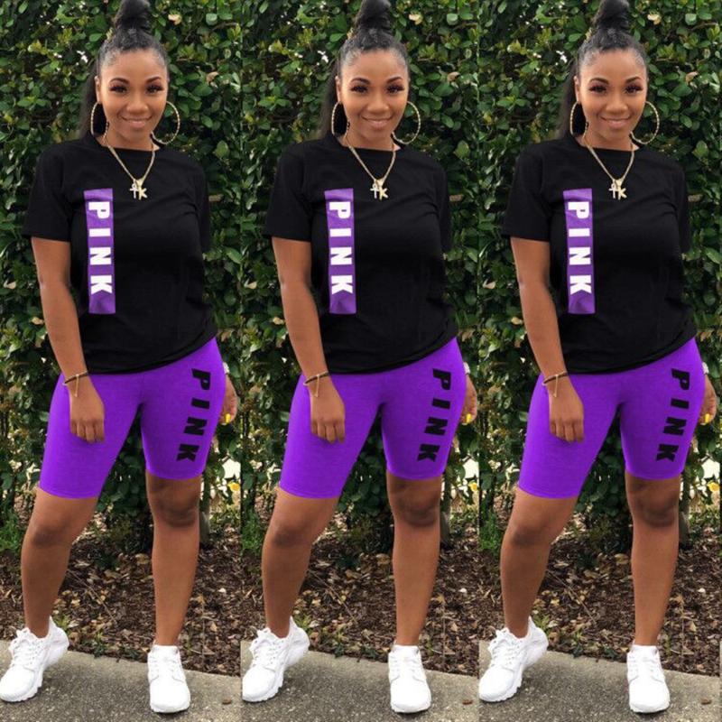 

Women's Cute Letter Sports Two-Piece Suit Tracksuits, Gray