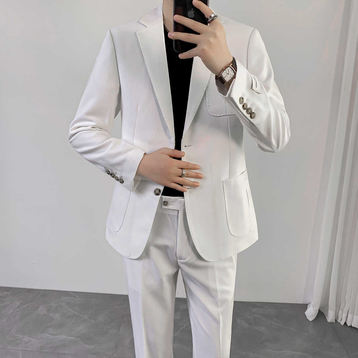 

Spring Summer Suit Men Wedding Groom Tuxedos Suits for Men White 2 Pcs Set Blazers Pant Casual Busniss Social Suit Costume Homme 210527