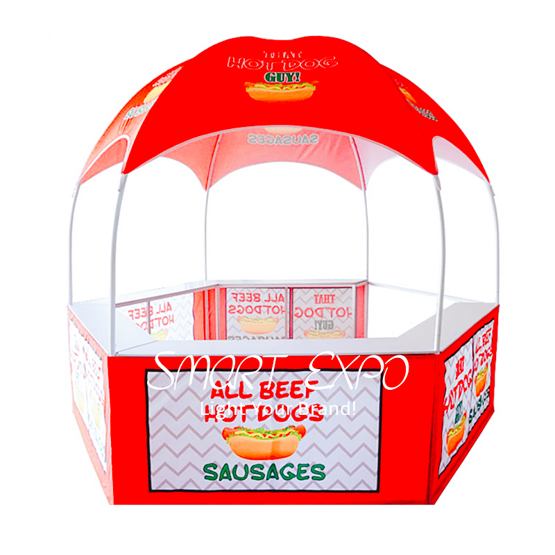 Street Snack Food Cool Drinks Stall Canopy Kiosk with Advertising Display Dye-Sublimation Graphics-image-415086091