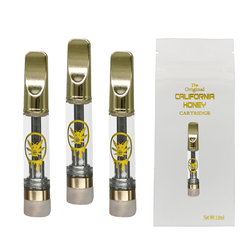 

Vape Cartridges California Honey Carts Atomizers 0.8ml 1.0ml Ceramic Coil Empty Atomizer 510 Thread Electronic Cigarettes Thick Oil Cartridge Packaging bag