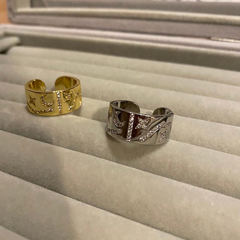 Wedding Rings Universe Starry Star Sky Women Classic Ring Constellation Personality Shiny Rhinestone Open Index Finger-image-706788907