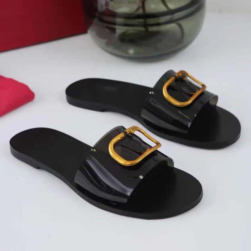 

Top Women fashion crystal slippers Platform Sandals Outdoor Beach Flip Flops Candy Colors Party Shoes Size 35-45 With box, Black