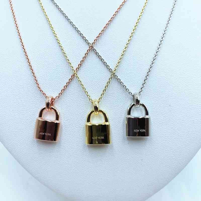

1: 1 S925 Sterling Silver Classical Style Fashion Lock Life Necklace Women 1:1 Original Brand Jewelry Gift