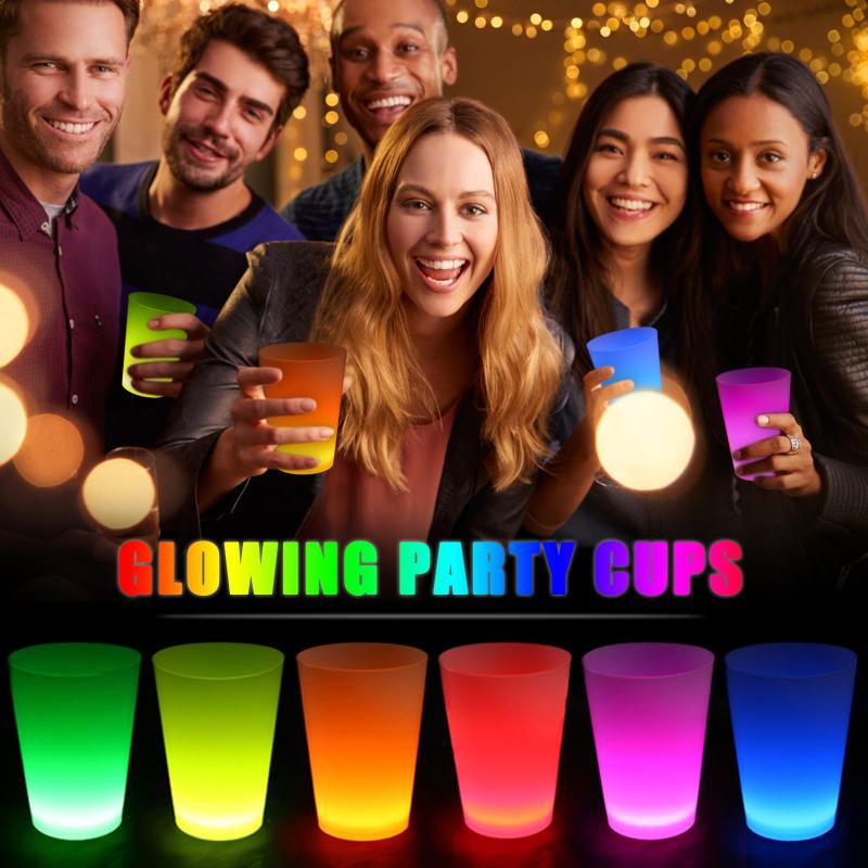 

Party Decoration 45ml Glowing Glass Cup Luminescent Wine Glow Drink Juice Cola Beer For Bar Romantic Theme Drinkware