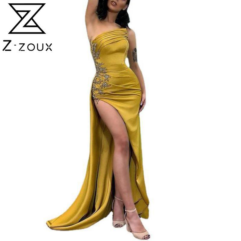 

Women Dress Lace Patchwork Sleeveless Vintage Prom Dresses Plus Size Sexy Off Shoulder Long Party 210524, Yellow