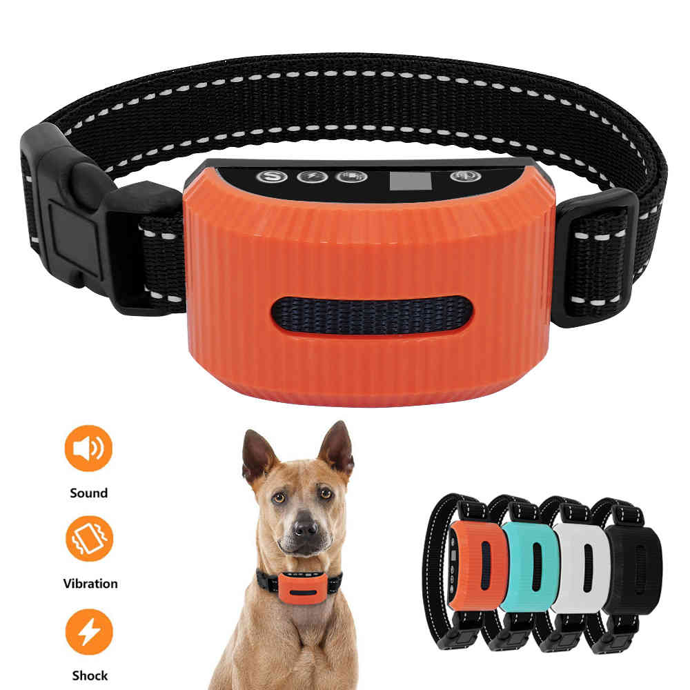 

Electric Training Reflective Pet Waterproof Rechargeable Anti Bark Collar Stop Barking Small Medium Dog Collars