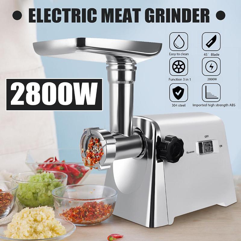 

Meat Grinders 2800W 220V Electric Powerful Stainless Steel Grinder Heavy Duty Kitchen Home Sausage Stuffer Mincer