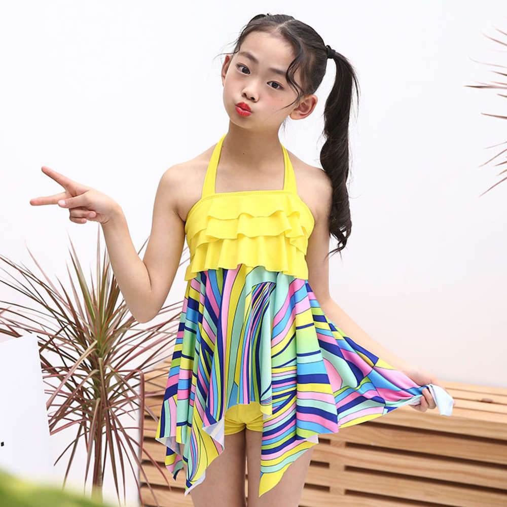 Swimsuit Girl&#039;s Split Bikini Skirt Hot Spring Conservative Flat Angle triangl swimwear-image-692565420