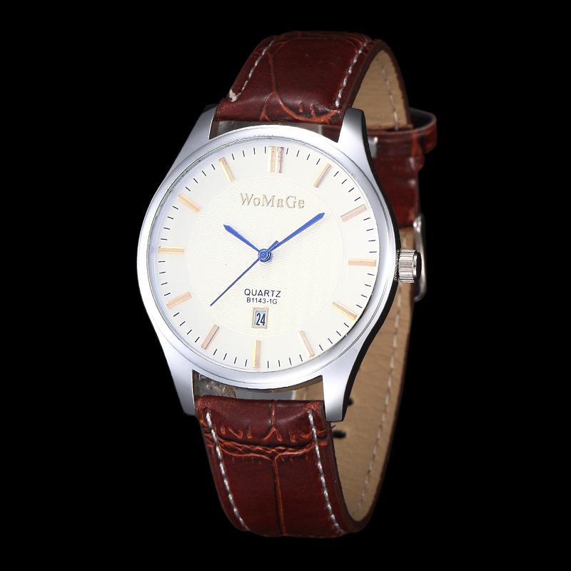 

Wristwatches 2021 Trend Men Watches Business Top Show Men's Watch Leather Strap Quartz Relogio, Brown