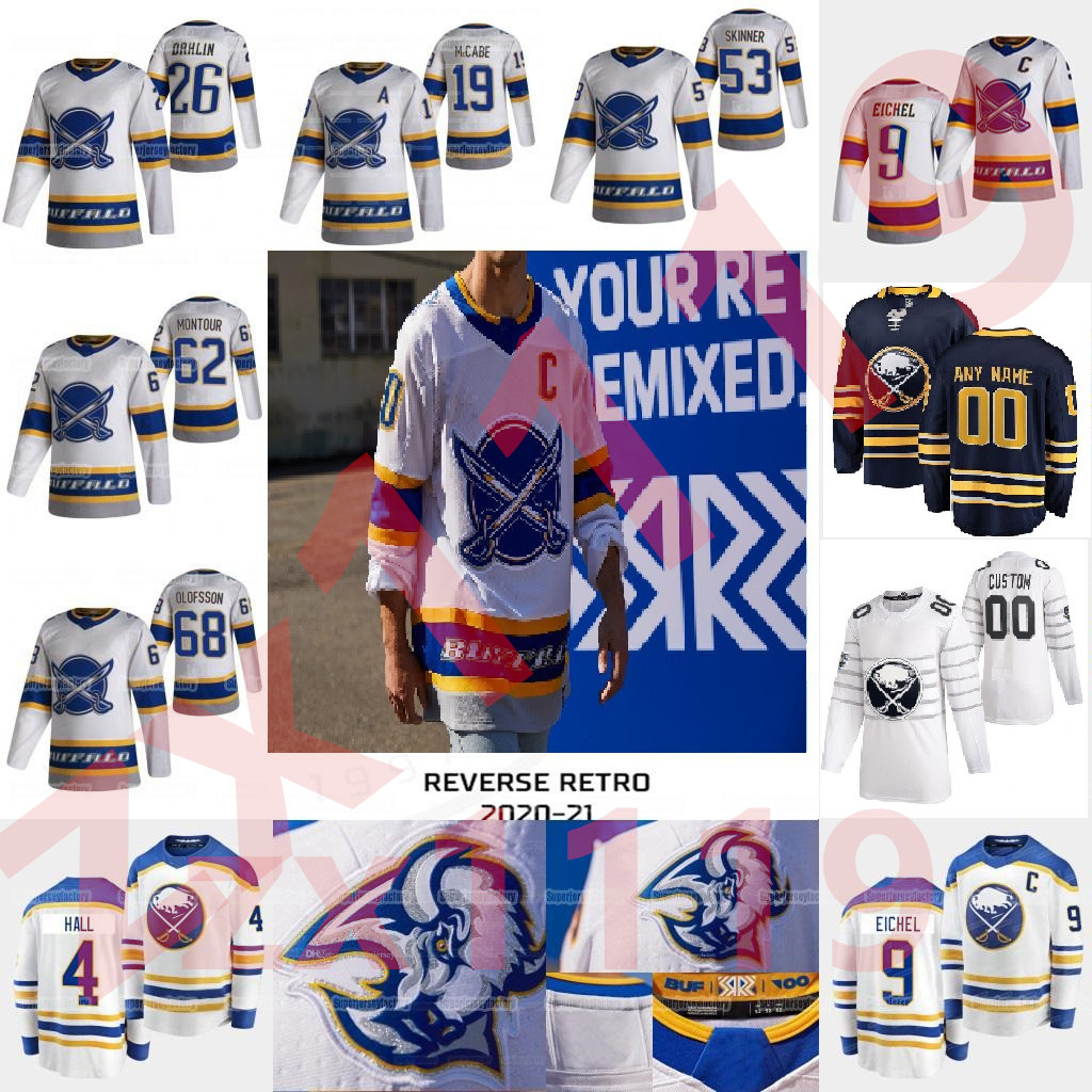 

4 Taylor Hall Buffalo Sabres jersey 2021 Reverse Retro Jack Eichel Zach Rasmus Ristolainen Dahlin Bogosian Olofsso Staal, Black;red