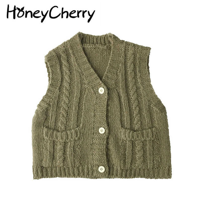 

The V-neck vest Spring and Autumn children's clothing for boy and girl cardigan sweater vest two-pocket child sweater 210701, Yellow