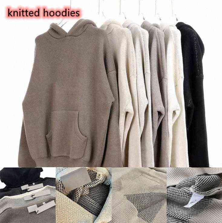 

a Designer FOG letter essential hoodies casual hooded knitted sweater men women knits sweaters essentials hoodie sweatshirt long pullover, White;black