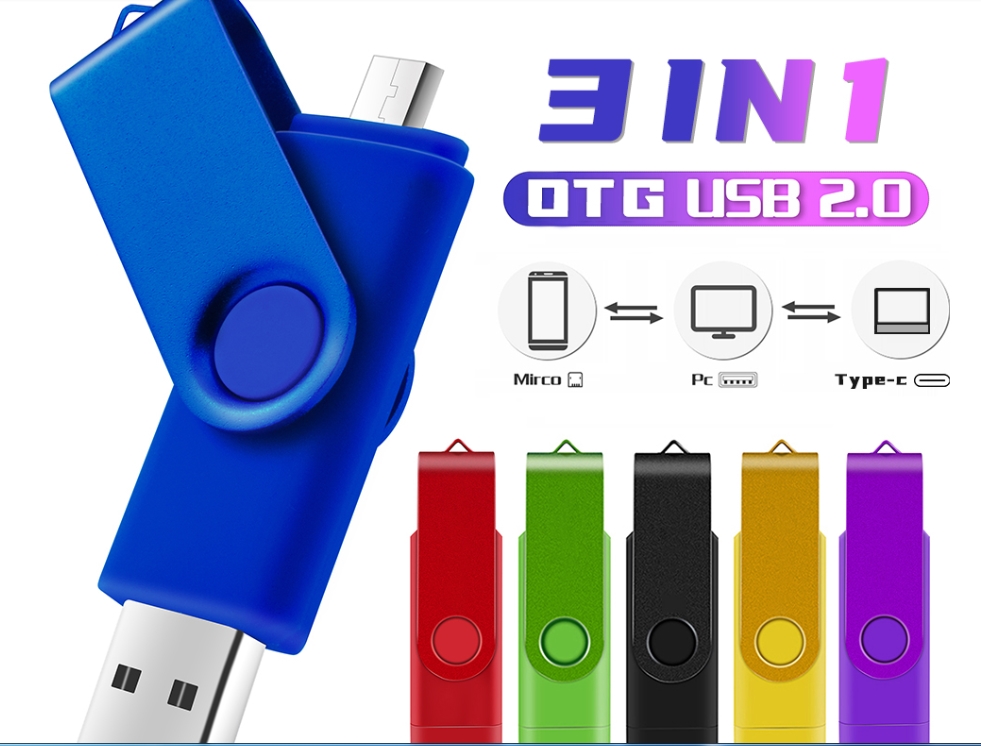 

Black 3 IN 1 Pendrive 64GB Metal OTG TYPE-C Pen Drive 32GB Cle Usb Flash Drives 16GB 8GB Memoria Disk Stick Gift Custom LOGO