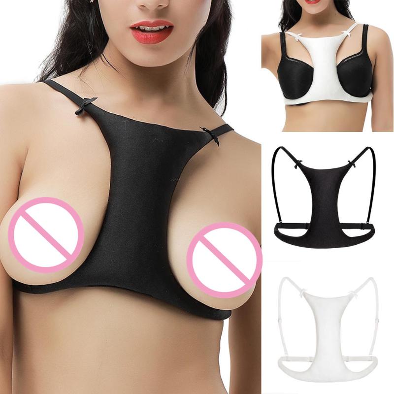 

Women's Sexy Anti-wrinkle Chest Breast Solid Pillow Pad Bra Wrinkles Ageing Cleavage Neck Decollete Bras, Red;black