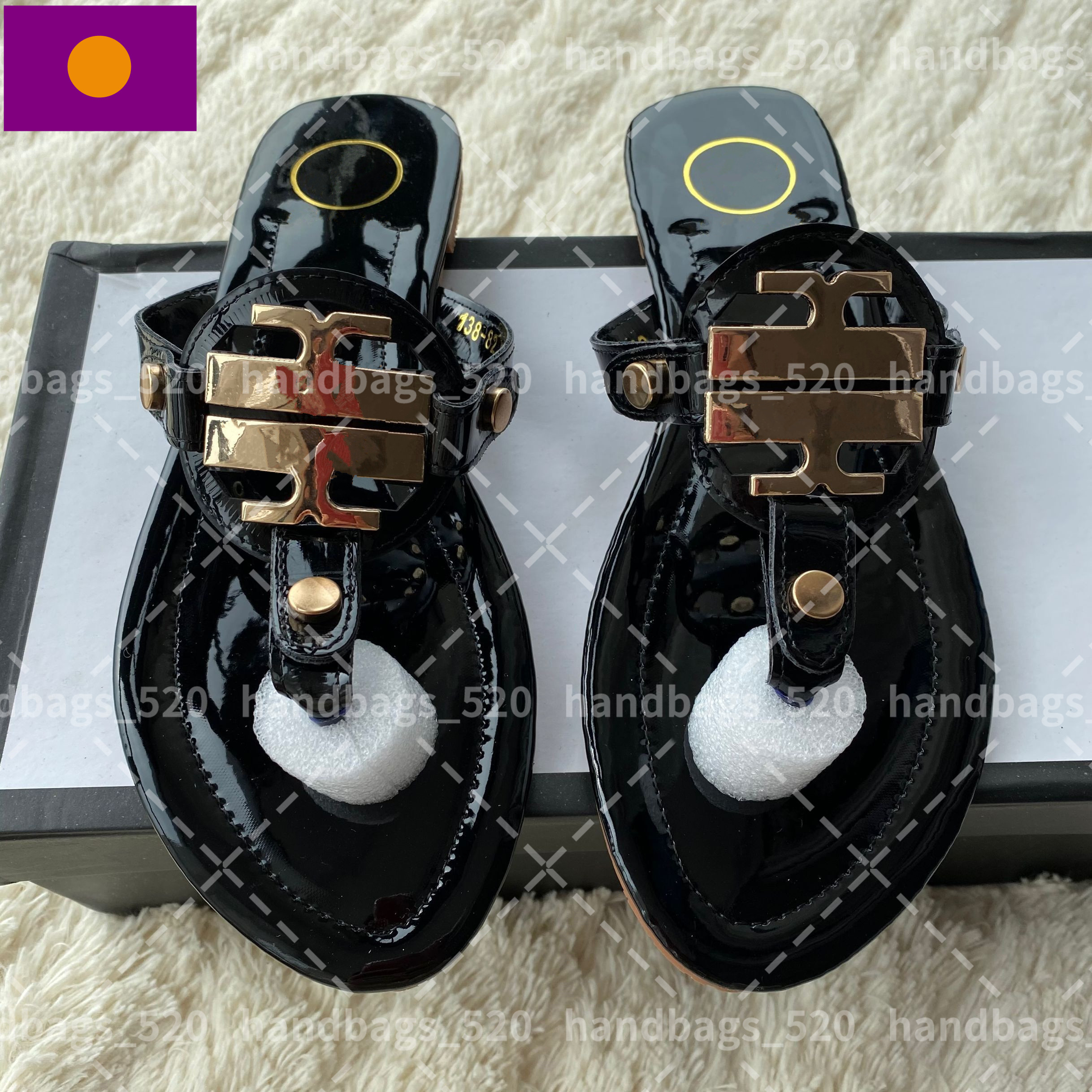 

Women Sandals Designer Shoes Slide Summer Fashion PU Leather Flat Slippery With Sandal Slipper Flip Flop NO BOX, Black