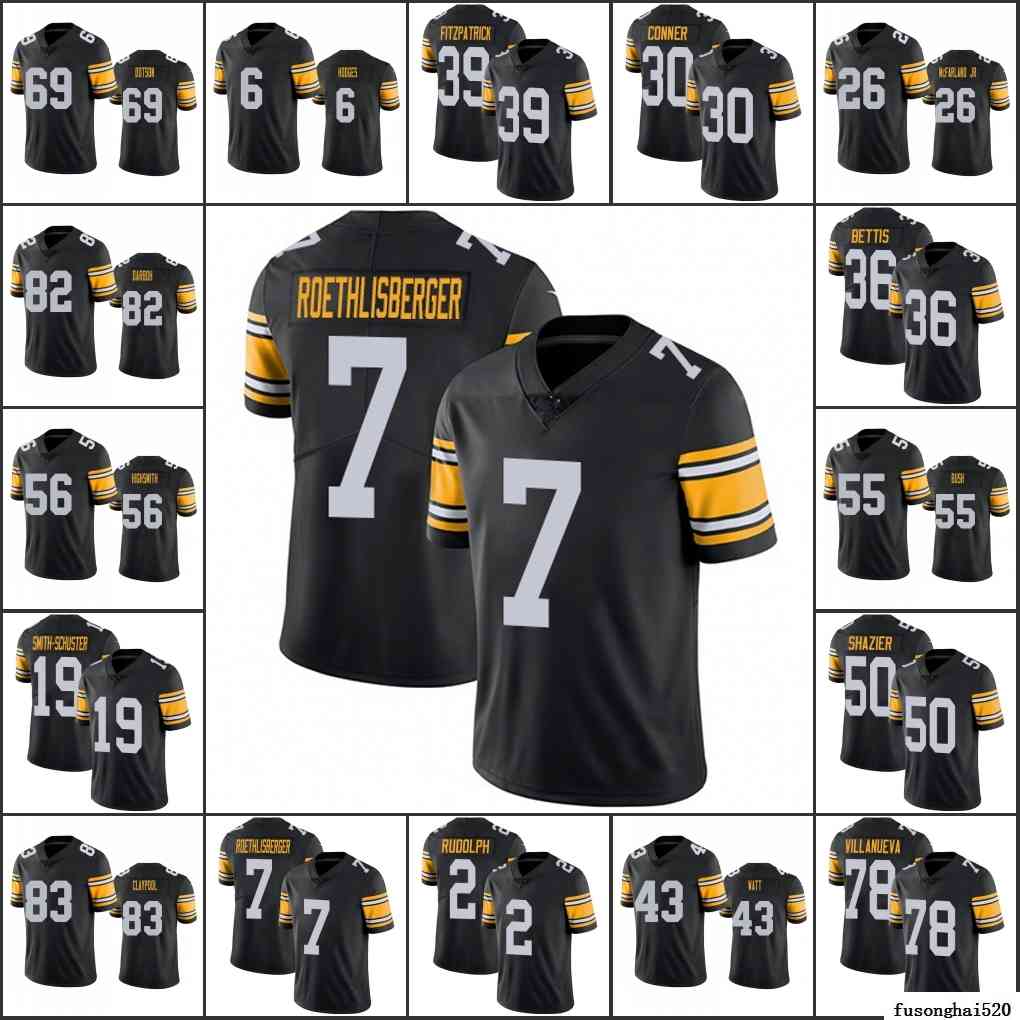 

Custom PittsburghSteelersMen #39 Minkah Fitzpatrick 90 T.J. Watt 43 Derek Watt Women Youth Black Color Rush Limited Jersey