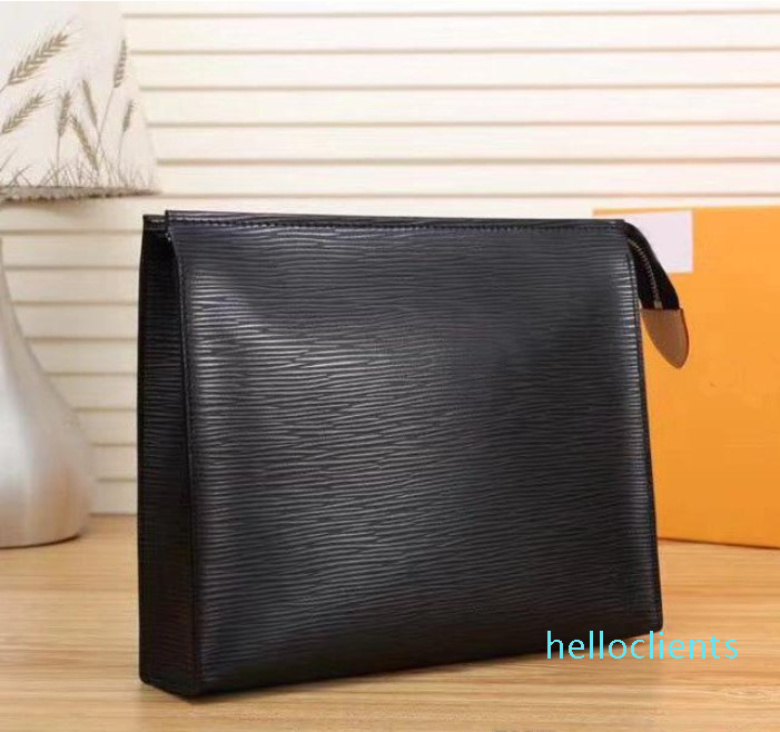 

Top quality clutch for men tote cosmetic bag women big travel organizer storage wash bag leather make up bag men purse Cosmetic case, Black