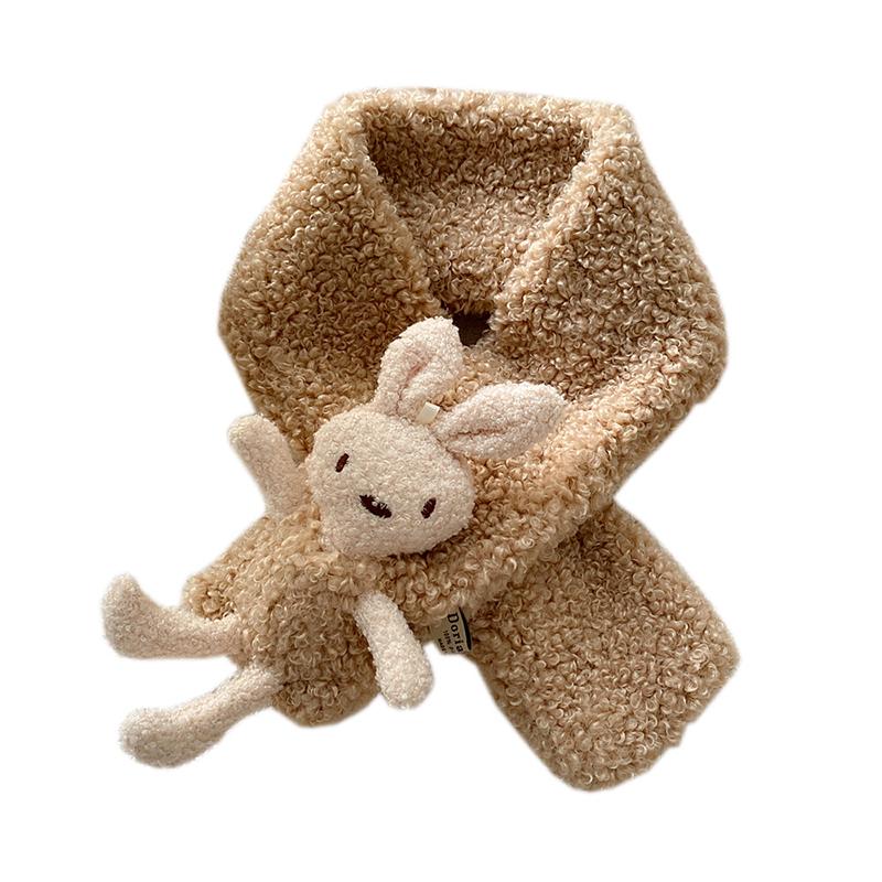 

Scarves Cub Fashion Collar Plush Cross Scarf Children's Fur Cute Imitation Lamb Hair To Keep Warm In Winter.
