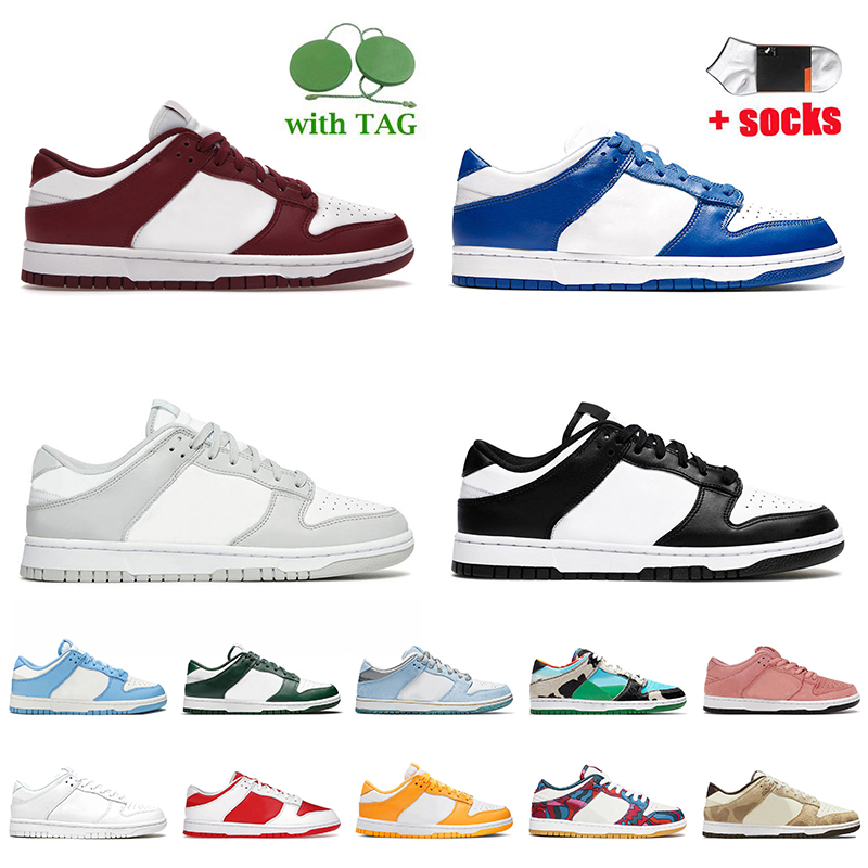 

Fashion 2022 Women Mens Running Shoes With Socks Dunks Low Trainers Bordeaux Kentucky Grey Black White Coast UNC Trail Parra Abstract Art Platform Designer Sneakers, C19 75th anniversary chicago 36-45