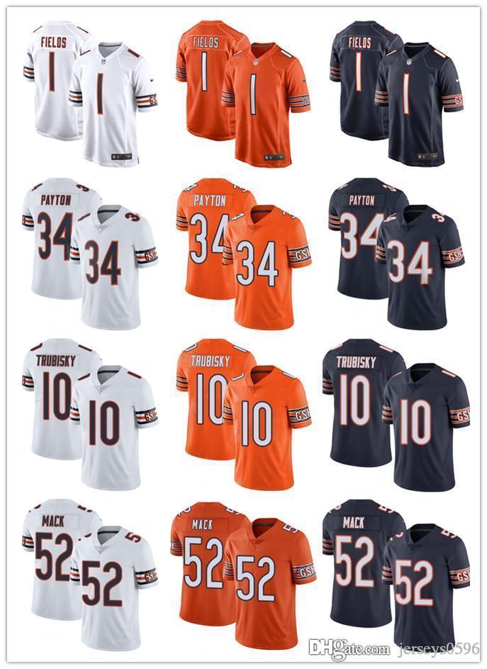 

Men Women Youth chicago Bears 52 Khalil Mack 34 Walter Payton 10 Mitchell Trubisky 1 Justin Fields Football Jerseys Navy white O, Black;red