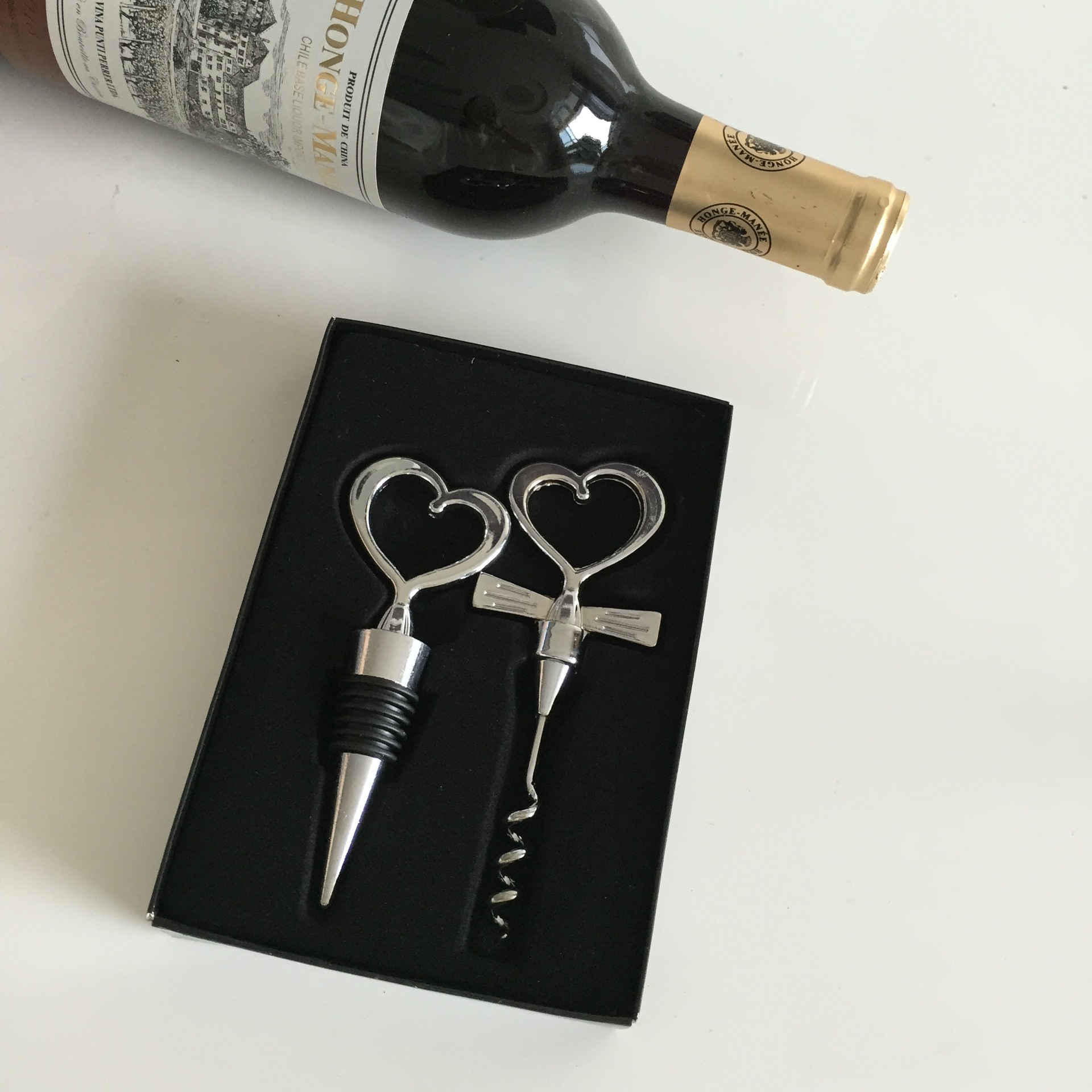 

Wine Bottle opener Heart Shaped Great Combination Corkscrew and Stopper Heart-Shaped Sets Wedding Favors Gift DH203