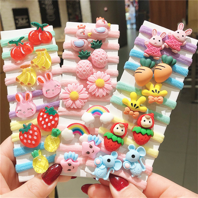 

Cute Cartoon Flower Princess Small Scrunchies Children Girls Elastic Rubber Bands Accessories Tie Hair Ring Rope Headdress