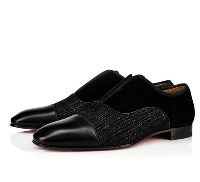 

Elegant Gentleman Alpha Male Oxfords Walking For Dress Shoes,Wedding,Party Fashion Men's Red Bottom Loafers Shoe EU35-47, Black